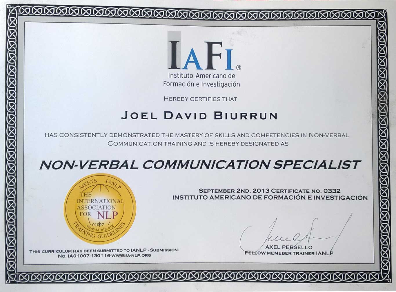 Certificado especialista en Comunicación No Verbal