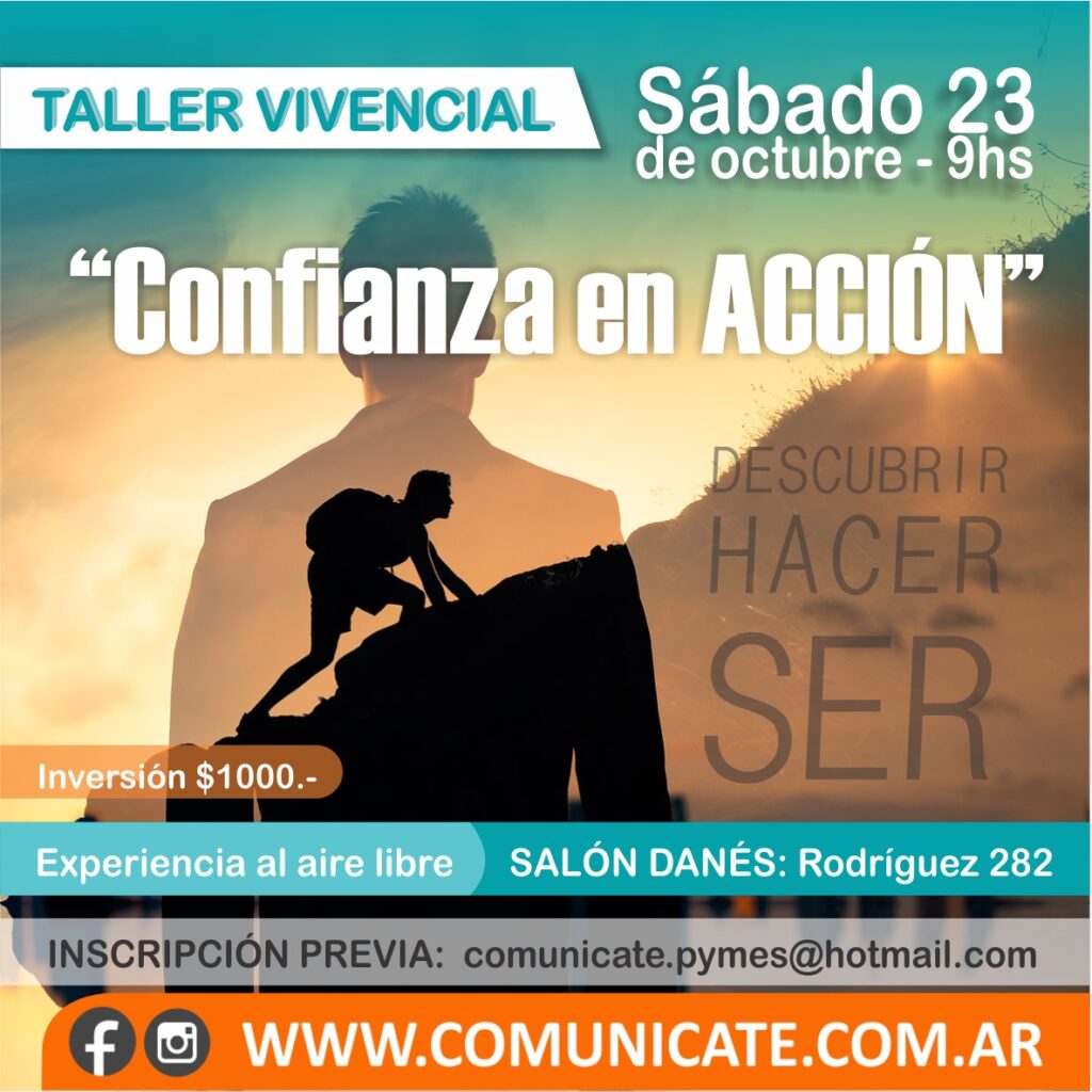 Taller confianza en acción. Taller presencial en tandil.
